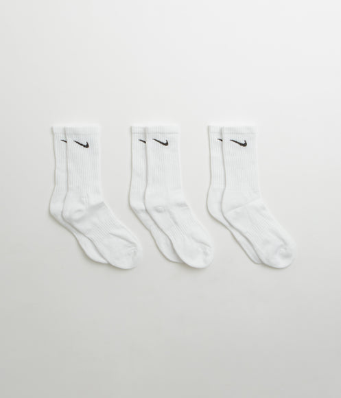 Nike Everyday Cushioned Training Crew Socks (3 Pair) - White / Black