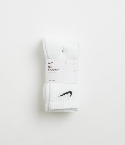 Nike Everyday Cushioned Training Crew Socks (3 Pair) in White and Black