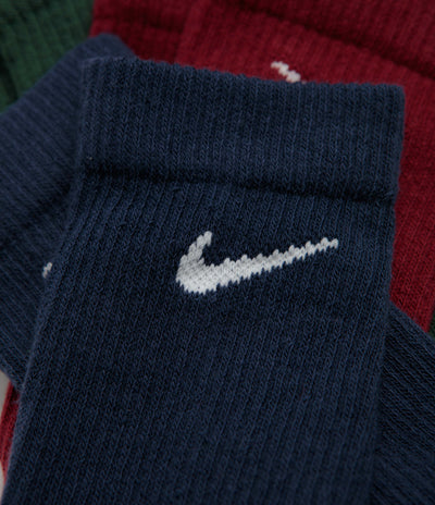 Nike Everyday Elevated Socks (3 Pack) - Blue / Red / Green