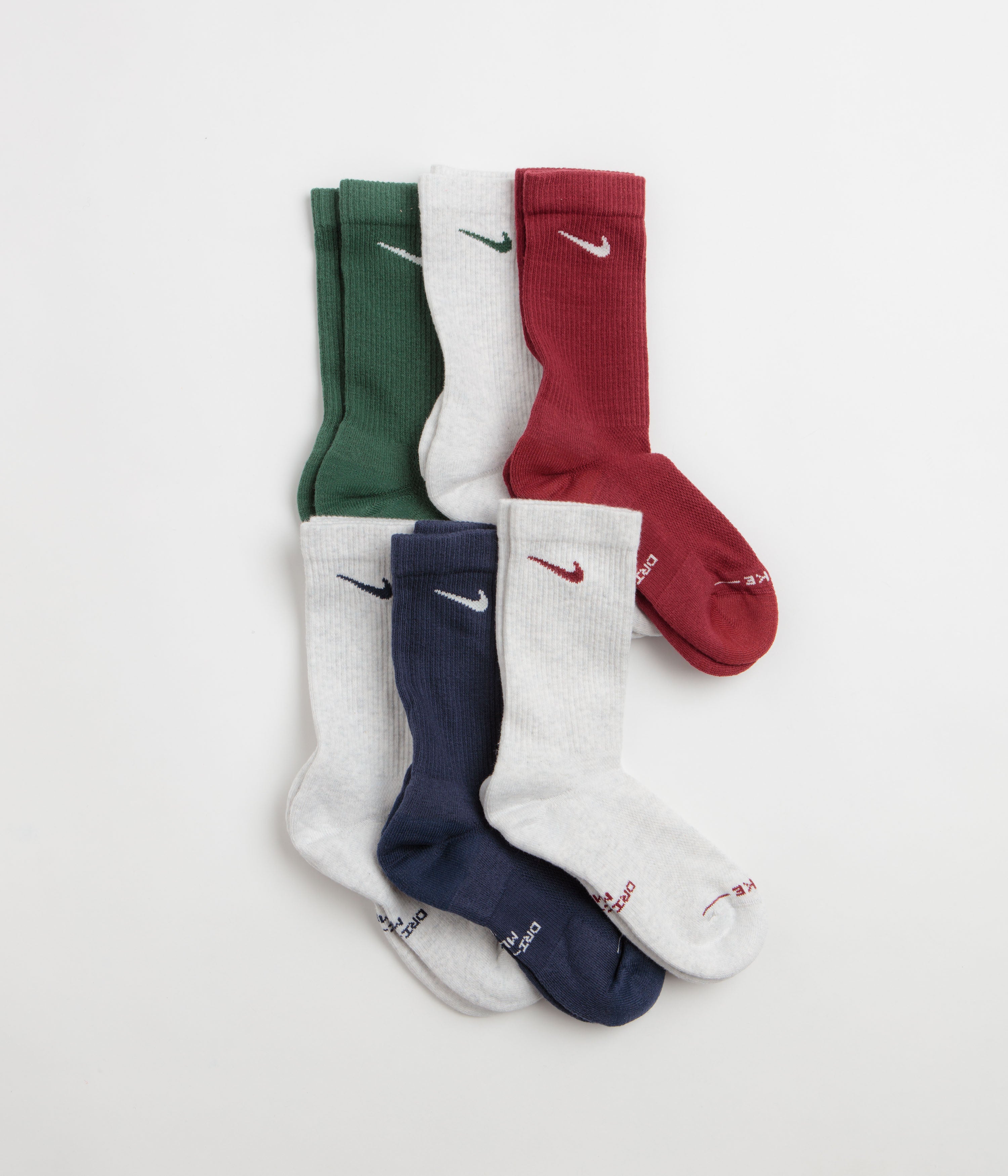 Nike Everyday Elevated Socks (6 Pack) - Multi -Blue / Red / Green / Grey