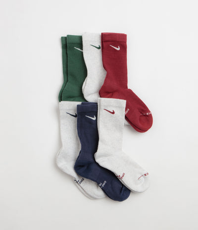 Nike Everyday Elevated Socks (6 Pack) - Multi -Blue / Red / Green / Grey