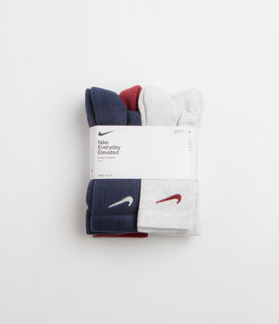Nike Everyday Elevated Socks (6 Pack) - Multi -Blue / Red / Green / Grey
