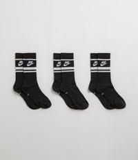 Nike Everyday Essential Crew Socks (3 Pair) in Black and White / Black