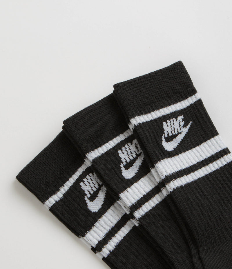 Nike Everyday Essential Crew Socks (3 Pair) - Black / White / Black | Flatspot