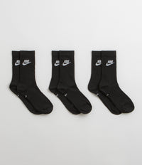 Nike Everyday Essential Crew Socks (3 Pair) in Black and White / White