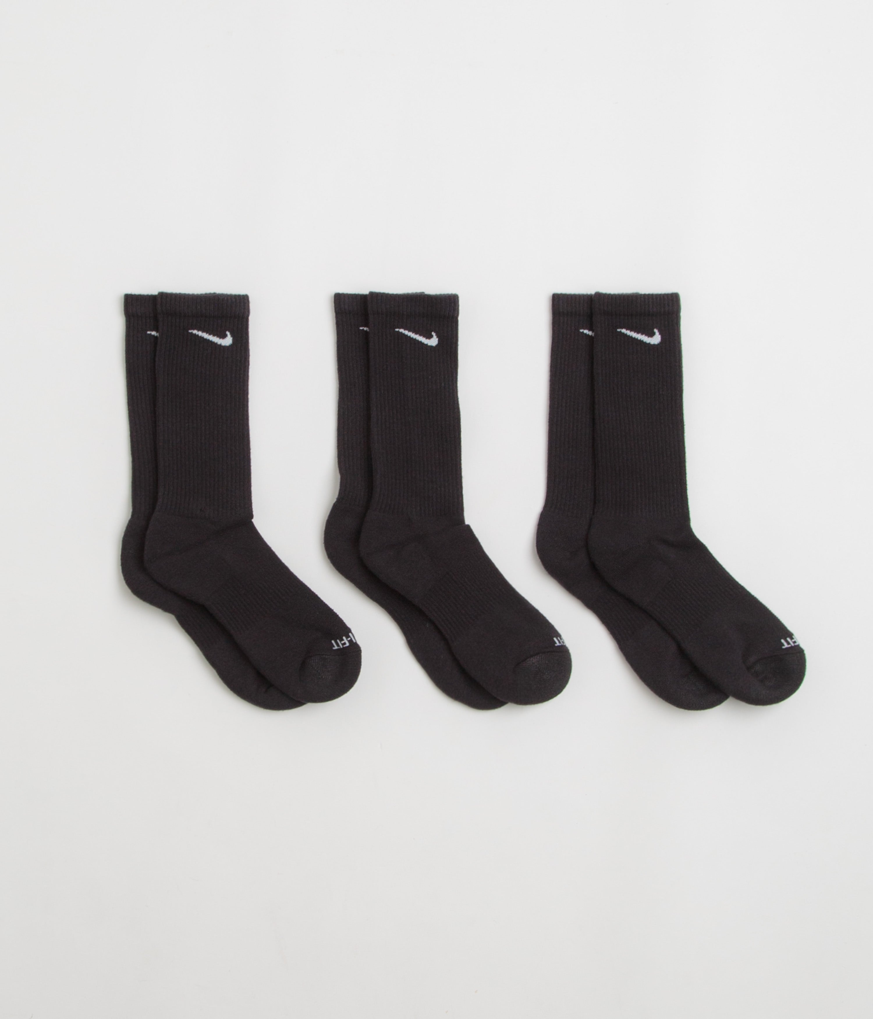 Nike Everyday Plus Cushioned Socks (3 Pack) in Black and White