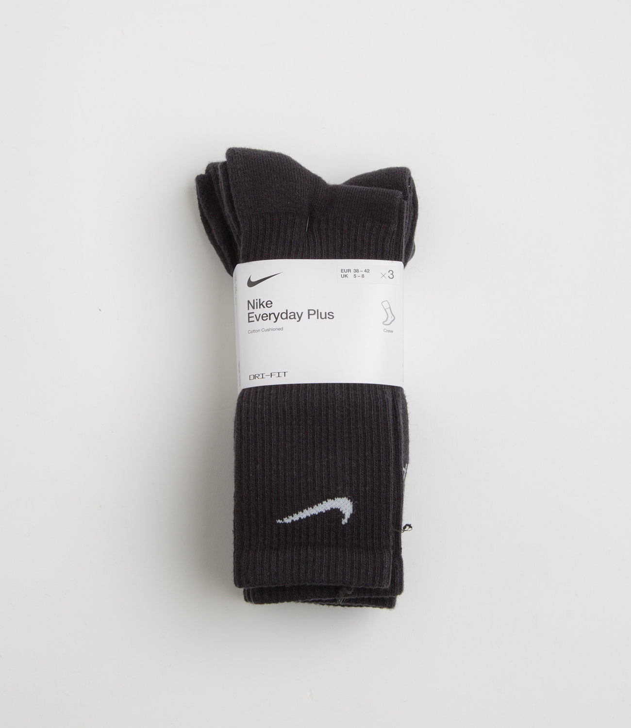Nike Everyday Plus Cushioned Socks (3 Pack) Black White Flatspot