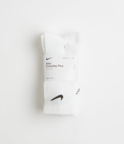 Nike Everyday Plus Cushioned Socks (3 Pack) in White and Black