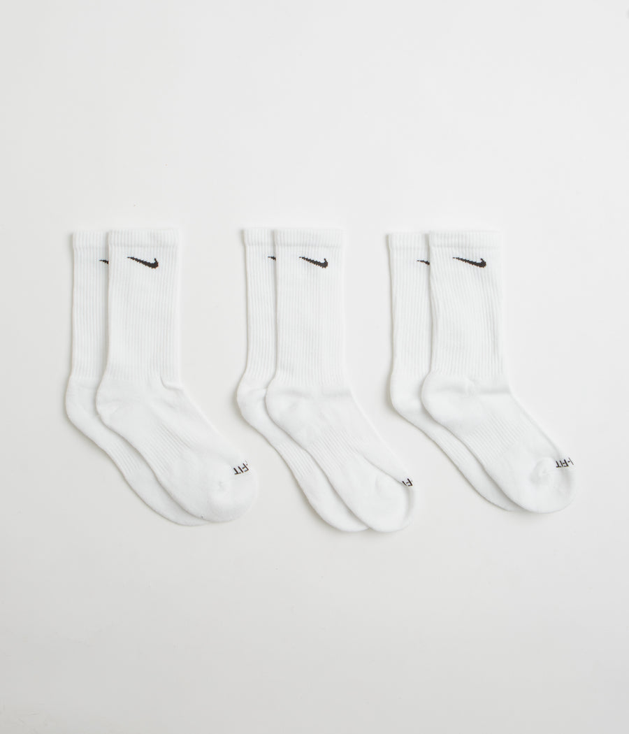 Nike Everyday Plus Cushioned Socks (3 Pack) in White and Black