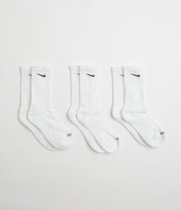 Nike Everyday Plus Cushioned Socks (3 Pack) in White and Black