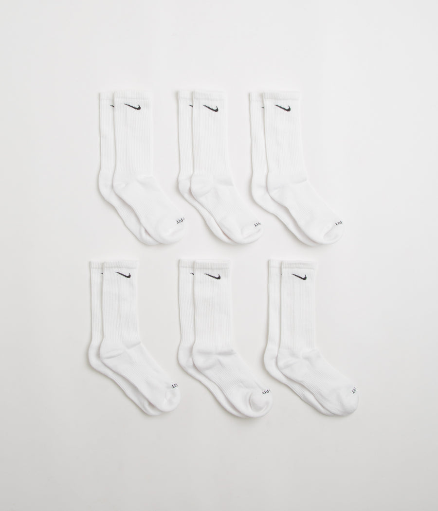 Nike Everyday Plus Cushioned Socks (6 Pack) in White and Black