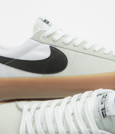 Nike SB Blazer Low Pro GT Shoes in White and Black and White - White