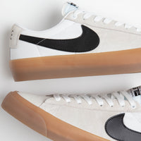 Nike SB Blazer Low Pro GT Shoes in White and Black and White - White thumbnail