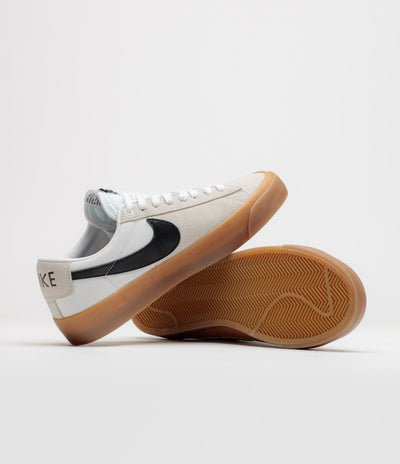 Nike SB Blazer Low Pro GT Shoes in White and Black and White - White