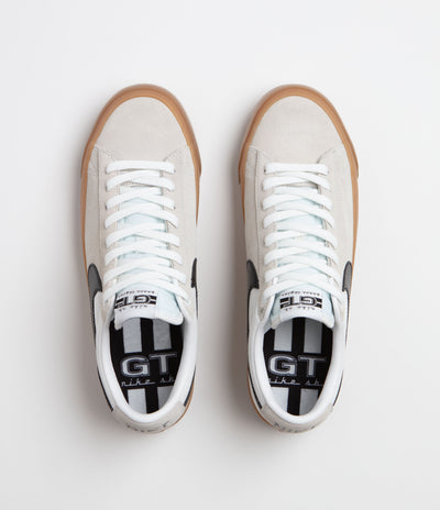 Nike SB Blazer Low Pro GT Shoes in White and Black and White - White