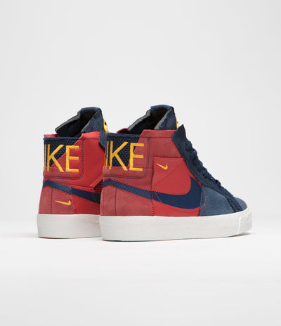 Nike SB Blazer Mid Premium Shoes - University Red / Midnight Navy