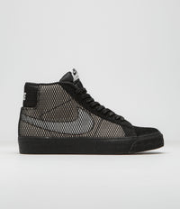 Nike SB Blazer Mid Premium Shoes in White and Black and White - Black