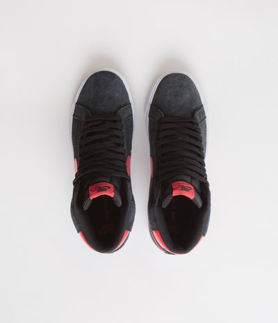 Nike SB Blazer Mid Shoes - Black / University Red - Black - White