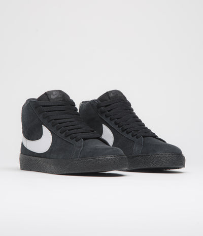 Nike SB Blazer Mid Shoes in Black and White and Black - Black