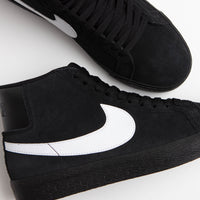 Nike SB Blazer Mid Shoes in Black and White and Black - Black thumbnail