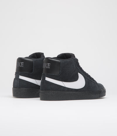 Nike SB Blazer Mid Shoes in Black and White and Black - Black
