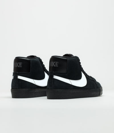Nike SB Blazer Mid Shoes in Black and White and Black - Black