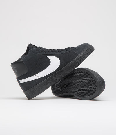 Nike SB Blazer Mid Shoes in Black and White and Black - Black