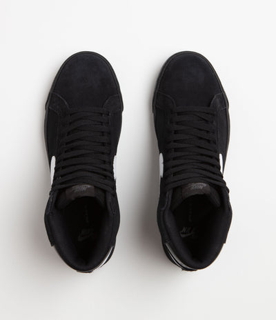 Nike SB Blazer Mid Shoes in Black and White and Black - Black