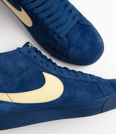 Nike SB Blazer Mid Shoes - Coastal Blue / Pale Yellow - Coastal Blue