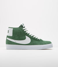 Nike SB Blazer Mid Shoes in Fir and White and Fir - White