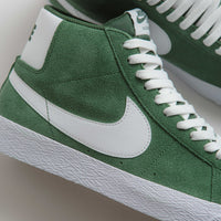 Nike SB Blazer Mid Shoes in Fir and White and Fir - White thumbnail