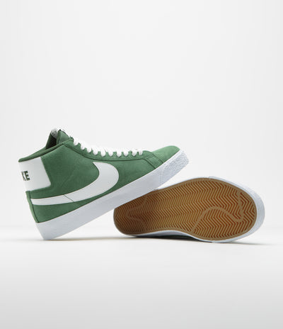 Nike SB Blazer Mid Shoes - Fir / White - Fir - White