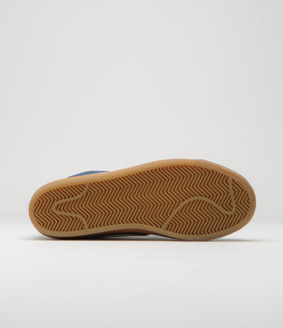 Nike SB Orange Label Blazer Mid Shoes in Navy and White and Navy - Gum Light Brown