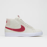 Nike SB Blazer Mid Shoes - Pale Ivory / Noble Red - Silt Red - White thumbnail