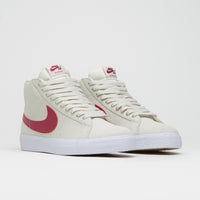 Nike SB Blazer Mid Shoes - Pale Ivory / Noble Red - Silt Red - White thumbnail