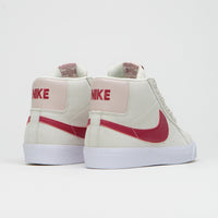 Nike SB Blazer Mid Shoes - Pale Ivory / Noble Red - Silt Red - White thumbnail
