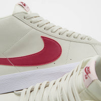 Nike SB Blazer Mid Shoes - Pale Ivory / Noble Red - Silt Red - White thumbnail