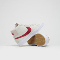 Nike SB Blazer Mid Shoes - Pale Ivory / Noble Red - Silt Red - White thumbnail