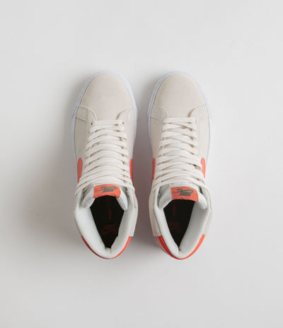 Nike SB Blazer Mid Shoes - Phantom / Cosmic Clay - White - Fir