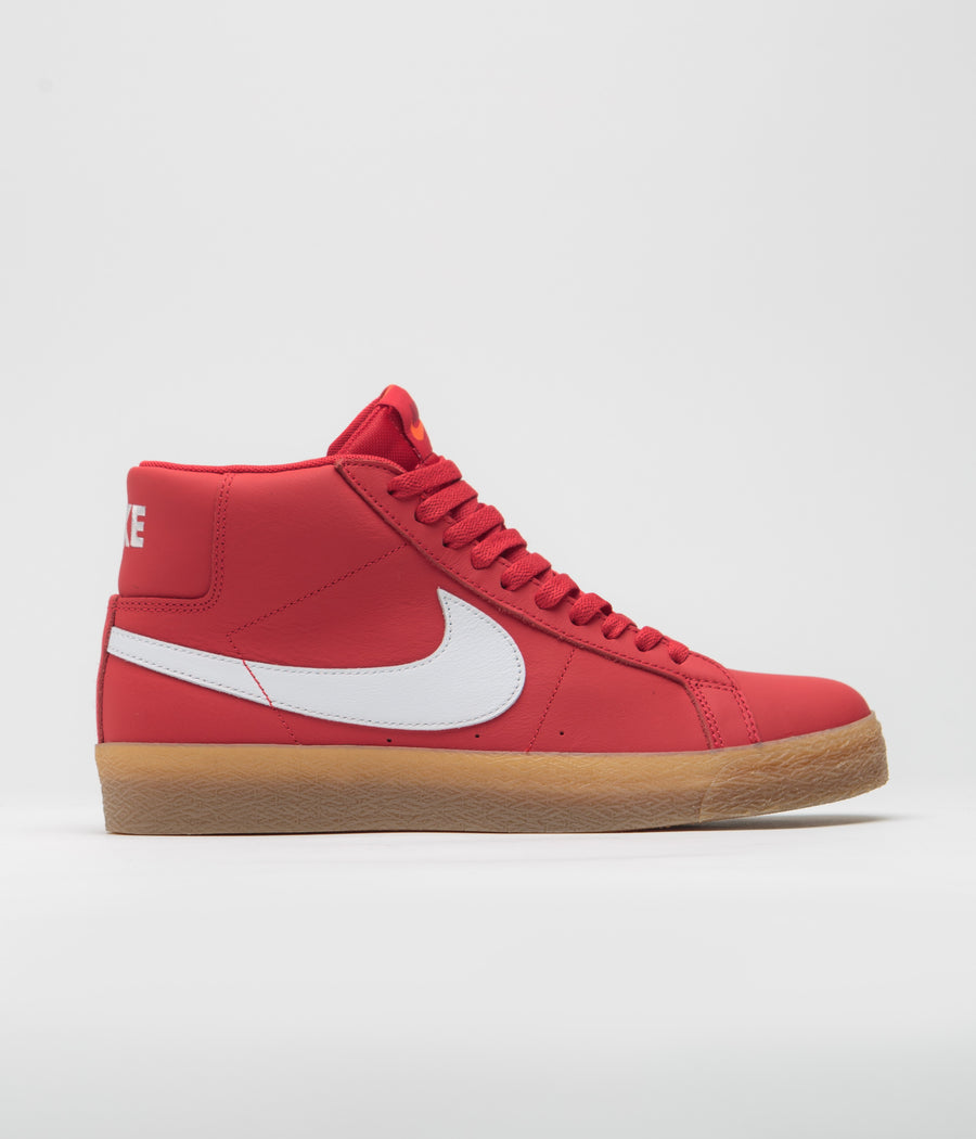 Nike SB Orange Label Blazer Mid Shoes - University Red / White - White