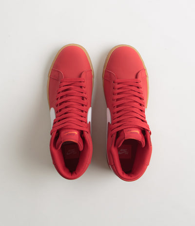 Nike SB Orange Label Blazer Mid Shoes - University Red / White - White