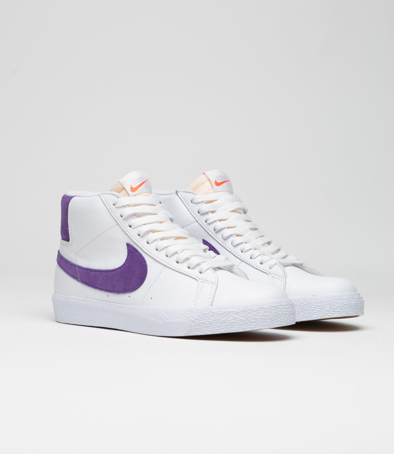 Nike SB Blazer Mid Shoes - White / Court Purple - White - Gum Light Br | Flatspot