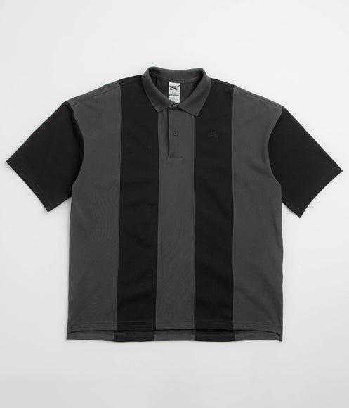 Nike SB Break Striped Polo Shirt - Black / Dark Smoke Grey / Black