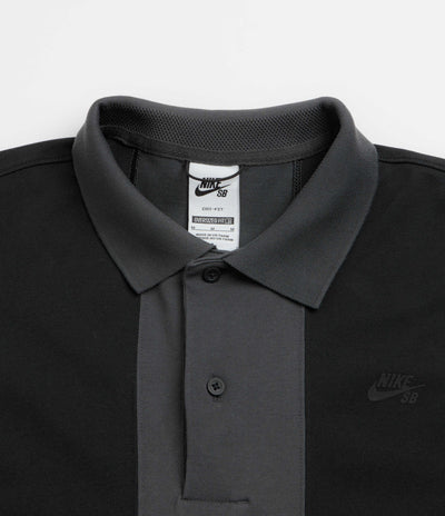 Nike SB Break Striped Polo Shirt - Black / Dark Smoke Grey / Black