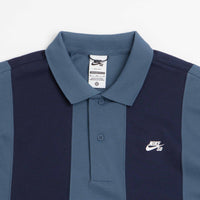 Nike SB Break Striped Polo Shirt - Blue Eclipse / New Slate / White thumbnail