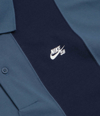 Nike SB Break Striped Polo Shirt - Blue Eclipse / New Slate / White