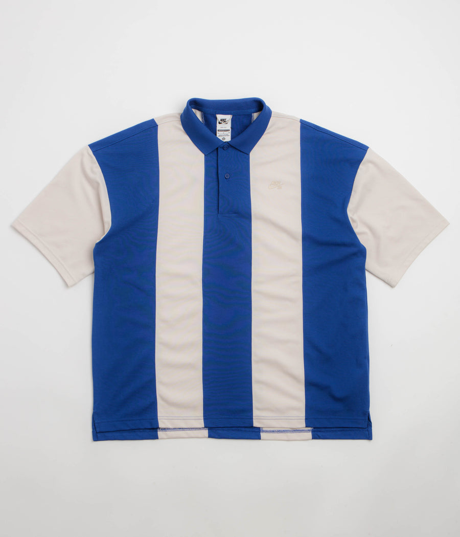 Nike SB Break Striped Polo Shirt - Light Orewood Brown / Old Royal / Light Orewood Brown