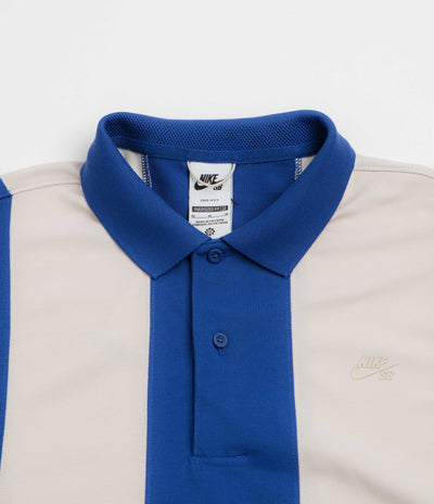 Nike SB Break Striped Polo Shirt - Light Orewood Brown / Old Royal / Light Orewood Brown