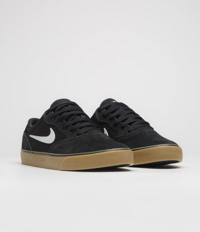 Nike SB Chron 2 Shoes - Black / White - Black - Gum Light Brown
