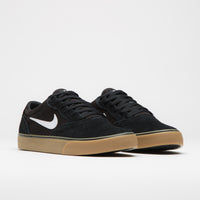 Nike SB Chron 2 Shoes in Black and White and Black - Gum Light Brown thumbnail